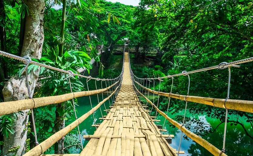 hanging bridge Loboc, Bohol