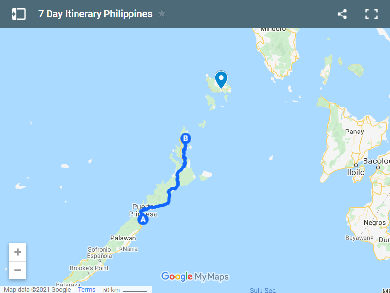 7 Day Itinerary Philippines map