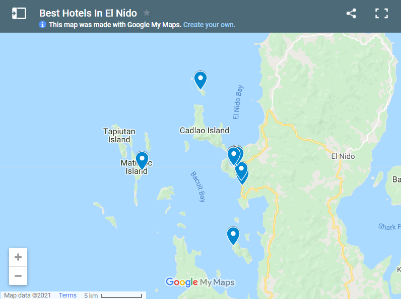 Best Hotels In El Nido map