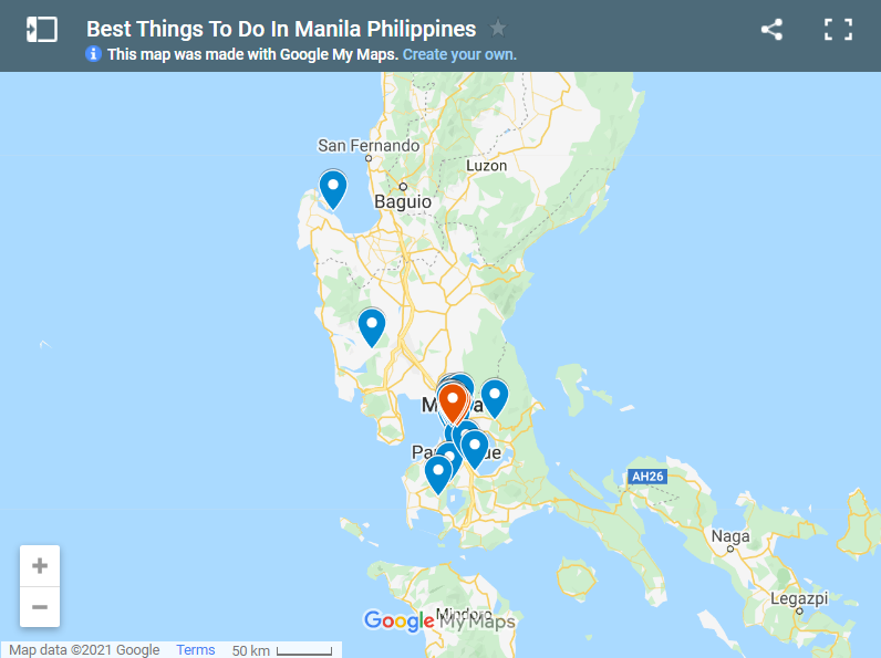 Best Things To Do In Manila Philippines map