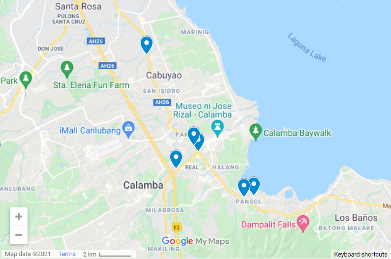 Best Resort In Pansol Laguna map
