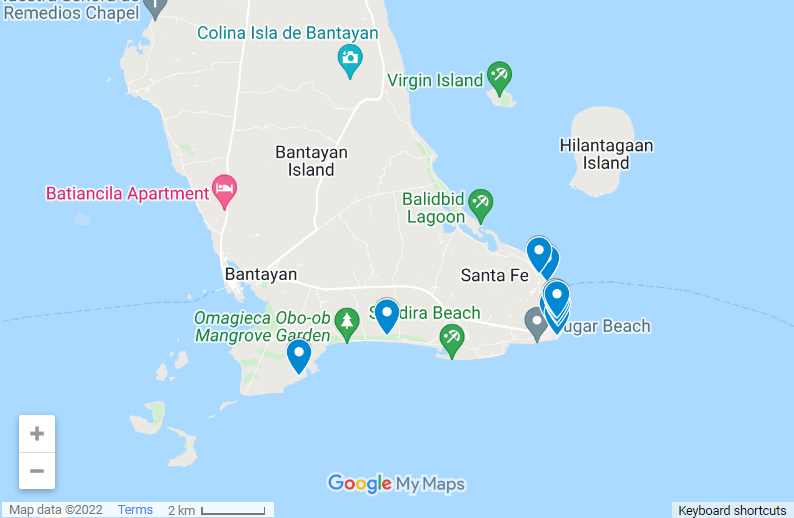Best Resorts In Bantayan Island, Cebu map