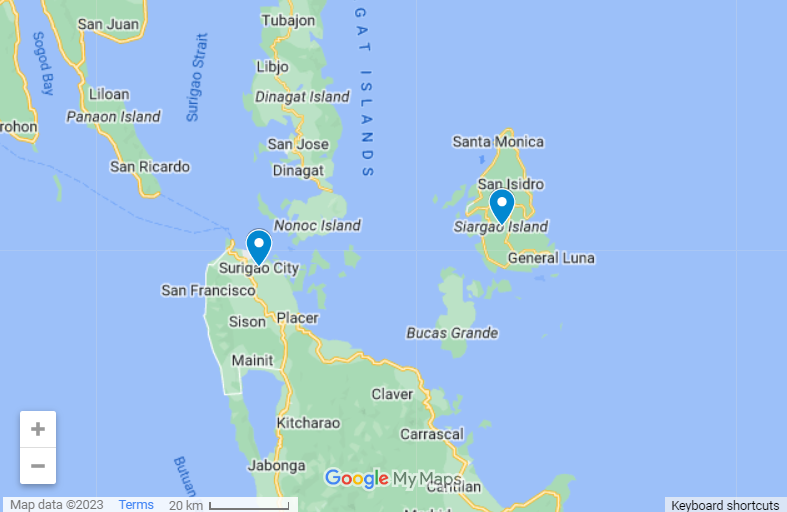 Surigao To Siargao map