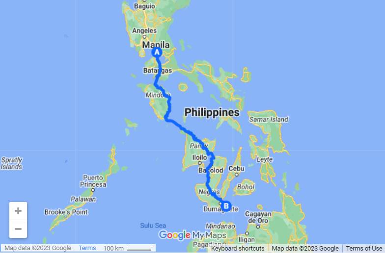 Manila To Siquijor map