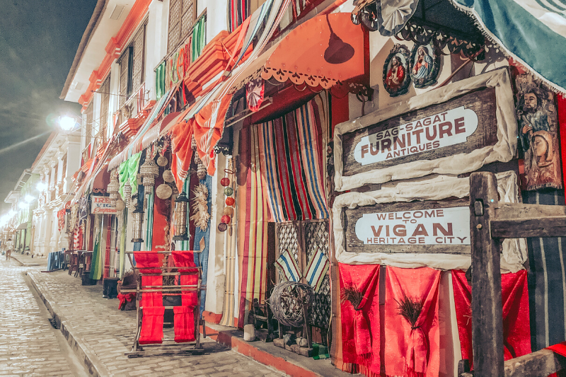 stores and signage in Vigan Ilocos Sur